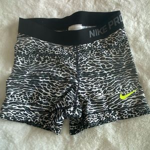 Nike cheetah print spandex shorts